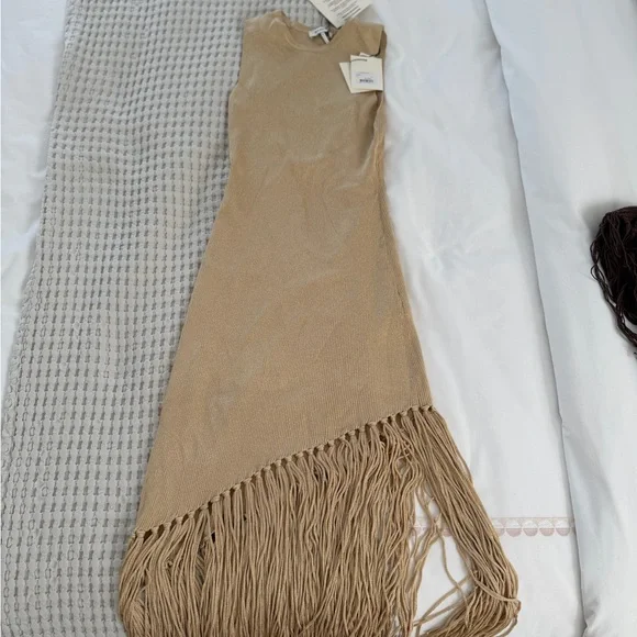 Sandro Metallic Knit Sleeveless dress in gold - Picture 1 of 5